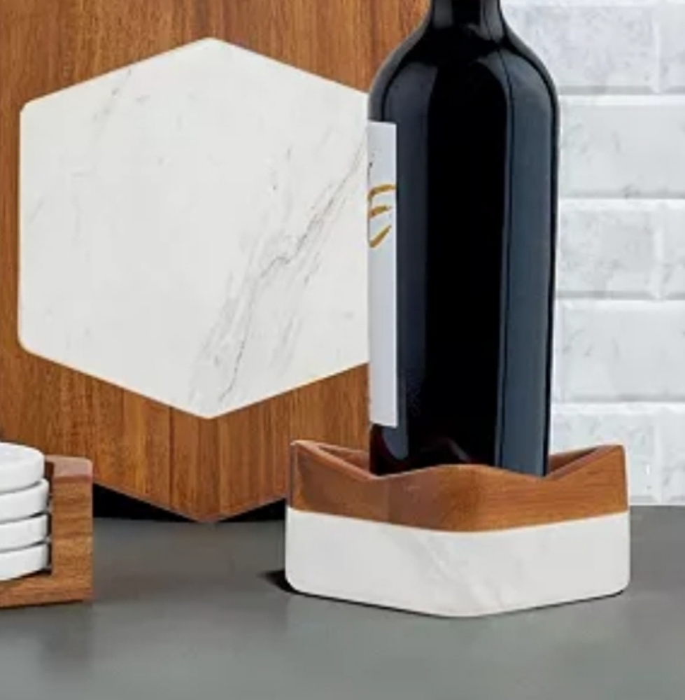 NIB - Nambe Chevron Marble Wine Coaster